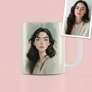 Portrait-Tasse – Foto zu Cartoon oder realistischer Illustration | 9 Kunststile • Personalisierte Geschenkkaffeetasse