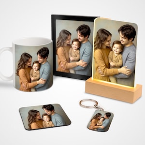 Custom Photo Gift – Print Your Picture on Coaster, Magnet, Keyring, Mug, Acrylic Block or Lamp