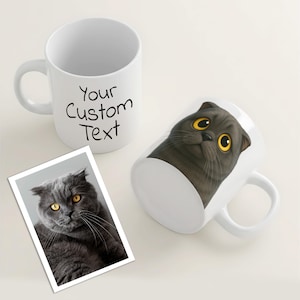 Personalised Pet Photo Mug with Custom Text – 9 Art Styles (Cartoon, Manga, 3D) – Unique Gift Cup