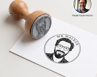 Custom Face Stamp - Personalised Portrait from Your Photo, UK Workshop