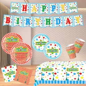 Sesame Street Birthday Party Decor - Sesame Street Banner, Balloons, Cake & Cupcake Toppers | Sesame Street Birthday Supplies | Party Tools