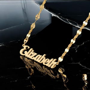 Collar de oro personalizado con nombre para mujer – Diseño de cadena para labios – Regalo de cumpleaños personalizado – Joyería de acero inoxidable hecha a mano para mamá