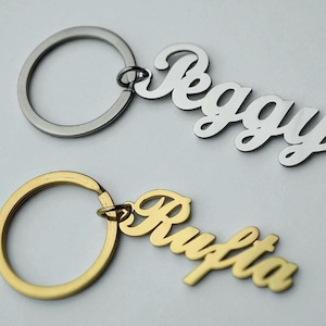 Custom Name Keychain – Personalized Stainless Steel Keyring Gift for Women & Men