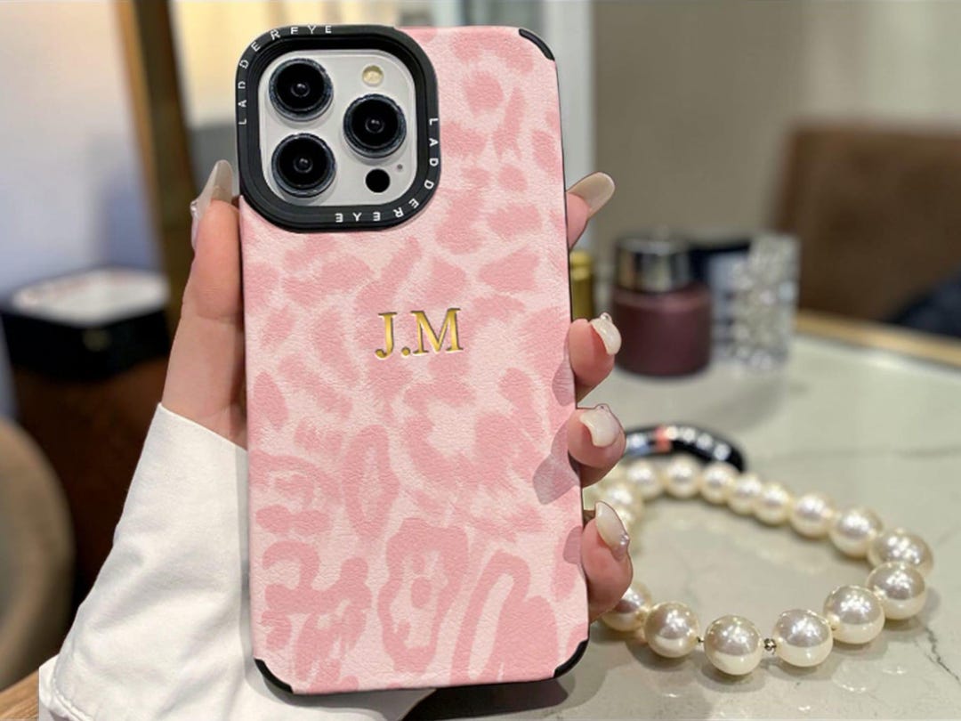 Iphone Custom Personalized Leopard iPhone Case – Custom Initials Soft Leather Luxury ...