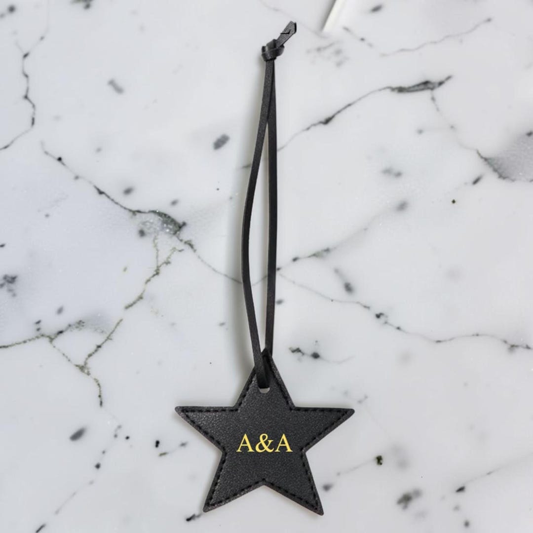 Personalized Leather Star Keychain: Custom Initial Keyring - Etsy