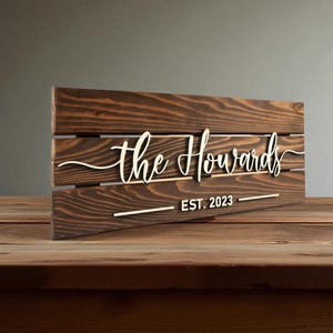 Custom Wooden Name Sign: Rustic Family Logo Plaque