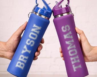 Personalized Stainless Steel Water Bottle Custom Engraved Insulated Bottle Hot Cold Thermos Gym Travel Sports Bottle Gift for Her Him