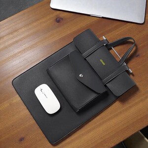 Pasta para Laptop Personalizada em Couro – Pasta Executiva Grande com Logotipo Personalizado para Mulheres e Homens