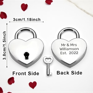 Personalized Heart Padlock – Engraved Love Lock Anniversary Gift