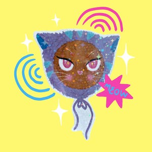 Kitty Cat Iridescent Sticker