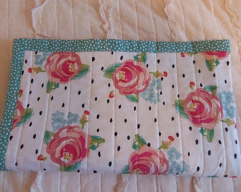 Baby Quilt, Baby Blanket, Bohemian style Roses