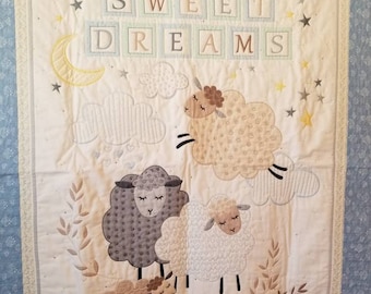 Baby Quilt, Baby Blanket, Sweet Dreams, Lambs