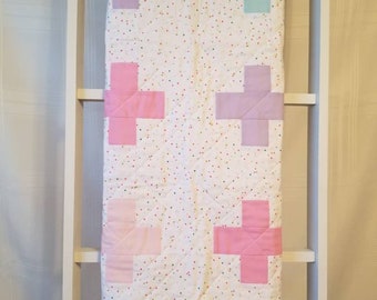 Baby quilt, Plus Sign baby blanket, Modern  baby quilt