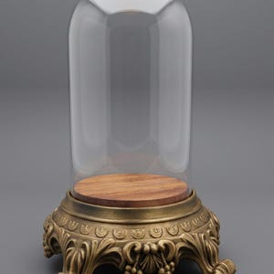 Victorian Glass Dome Display Bell – Curiosity Cabinet Style – 13” Tall
