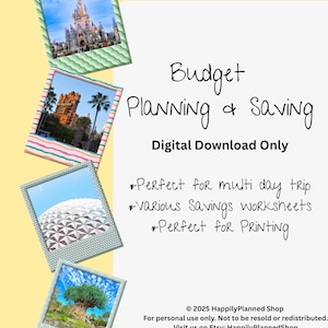 Disney Budget and Savings Worksheets