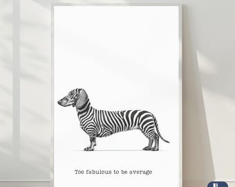 Dackel Poster, Dackel Liebhaber Dackel Geschenk, Dackel Geschenk, 3D Illustration, Sofort Download