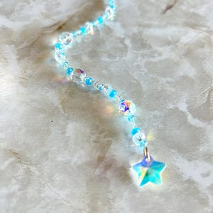 Beaded Hair Clip Blue Bead Hair Extension Beaded Handmade Hair Clip Boho Clip In Hippie Hair Clip Rave Hair 9&quot; Long Hair Accessory