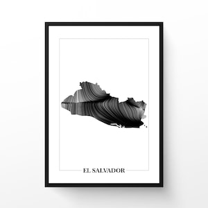 El Salvador Wind Map | Set of 2 Designs | Printable Wall Art | Minimalist Data Art | Instant Digital