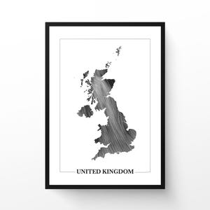 UK Wind Map Art Print Set: Minimalist United Kingdom Data Visualization (Digital Download