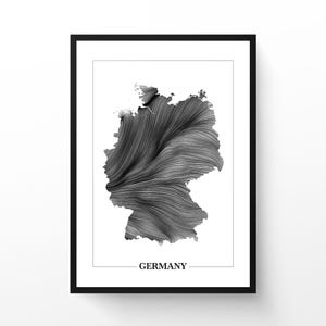 Germany Wind Map | Set of 2 Designs | Printable Wall Art | Minimalist Data Art | Instant Digital Download