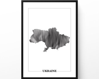 Ukraine Wind Map Print | Minimalist Data Art (Digital Download)