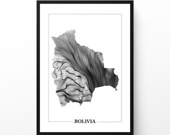 Bolivia Wind Map Set: Minimalist Data Art Prints (Digital Download)