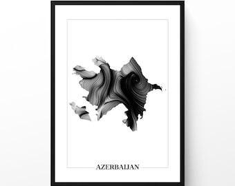 Azerbaijan Wind Map Set: Minimalist Data Art Prints (Digital Download)