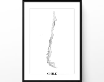 Chile Wind Map Set: Minimalist Data Art Prints (Digital Download