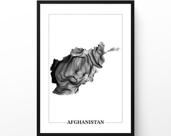 Afghanistan Wind Map Set: Minimalist Data Art Prints (Digital Download)