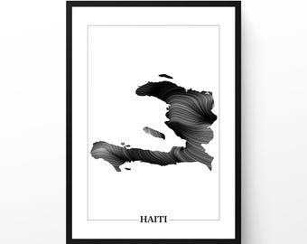 Haiti Wind Map Art Print Set: Minimalist Data Visualization (Digital Download)