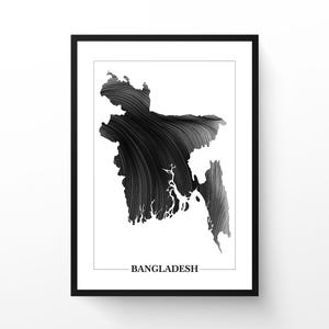 Bangladesh Wind Map | Set of 2 Designs | Printable Wall Art | Minimalist Data Art | Instant