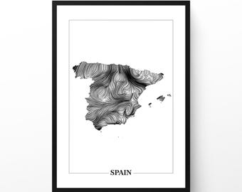 Spain Wind Map Set: Minimalist Data Art Prints (Digital Download)