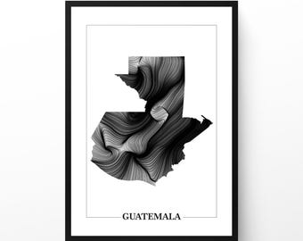 Guatemala Wind Map Art Print Set: Minimalist Data Visualization (Digital Download)