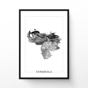 Windkaart Venezuela | Set van 2 ontwerpen | Afdrukbare muurkunst | Minimalistische datakunst | Directe digitale download