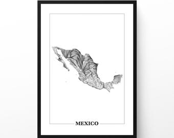 Mexico Wind Map Art Print: Minimalist Data Visualization (Digital Download, Set of 2 Designs)