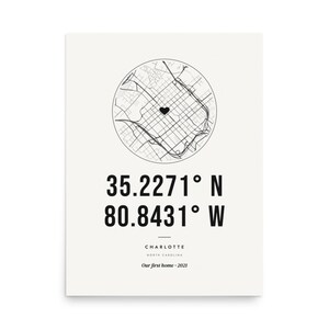 Real product photo: the Custom Coordinates Print as an unframed print on museum-quality matte paper