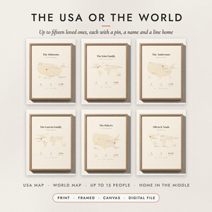 Family Near & Far Map examples for six families