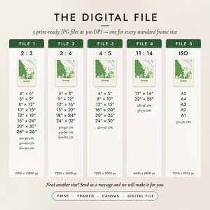 The Digital File option: five print-ready JPG files in 2:3, 3:4, 4:5, 11:14 and ISO ratios at 300 DPI
