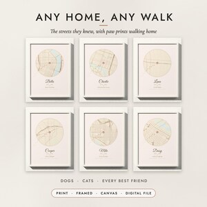 Pet Memorial Map examples for six best friends