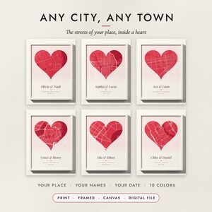 Heart City Map examples for six cities