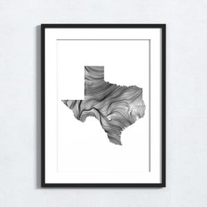 Wind Karte von Texas – Digitaler Download in 1 Farbvariation mit Canva