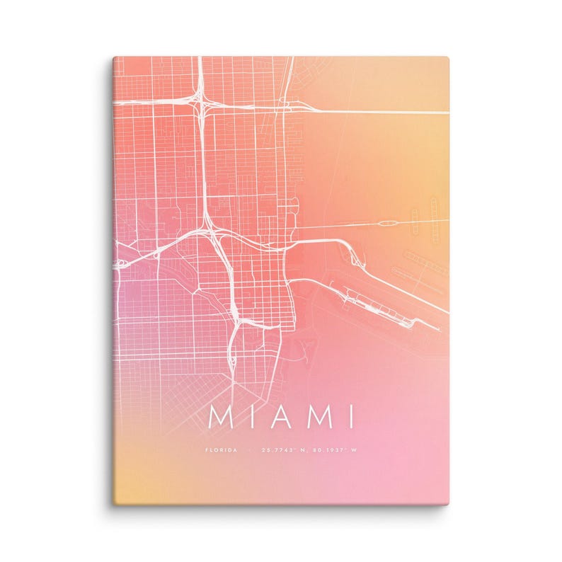 Real product photo: the Aura City Map Print on 1.25 in (3.2 cm) deep canvas, seen from the side