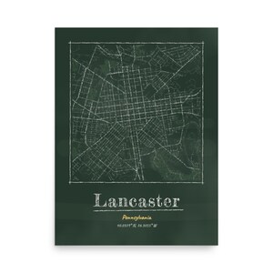 Real product photo: the Custom Chalkboard City Map Print as an unframed print on museum-quality matte paper
