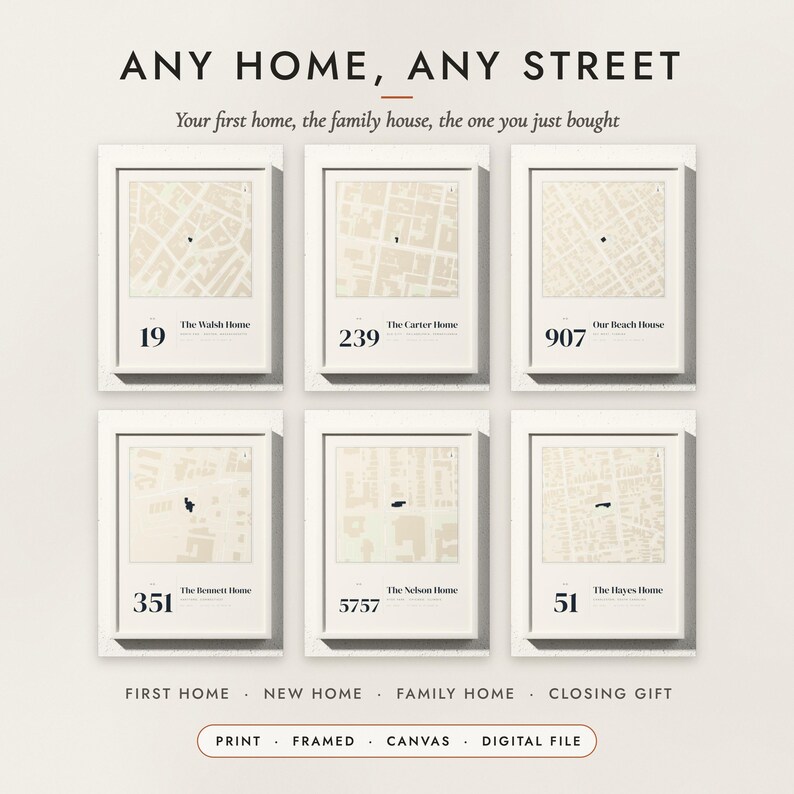 Our Home Map examples for six places in the United States