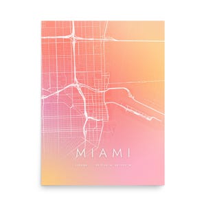 Real product photo: the Aura City Map Print as an unframed print on museum-quality matte paper