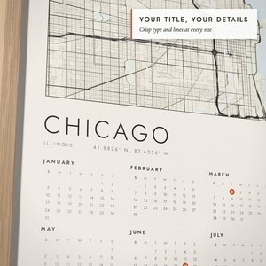 Close-up of the personalized title and details on the Map Calendar 2027 print