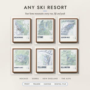 Ski Resort Map examples for six places in the United States