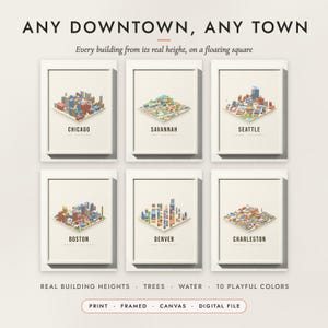 Isometric City Map examples for six cities