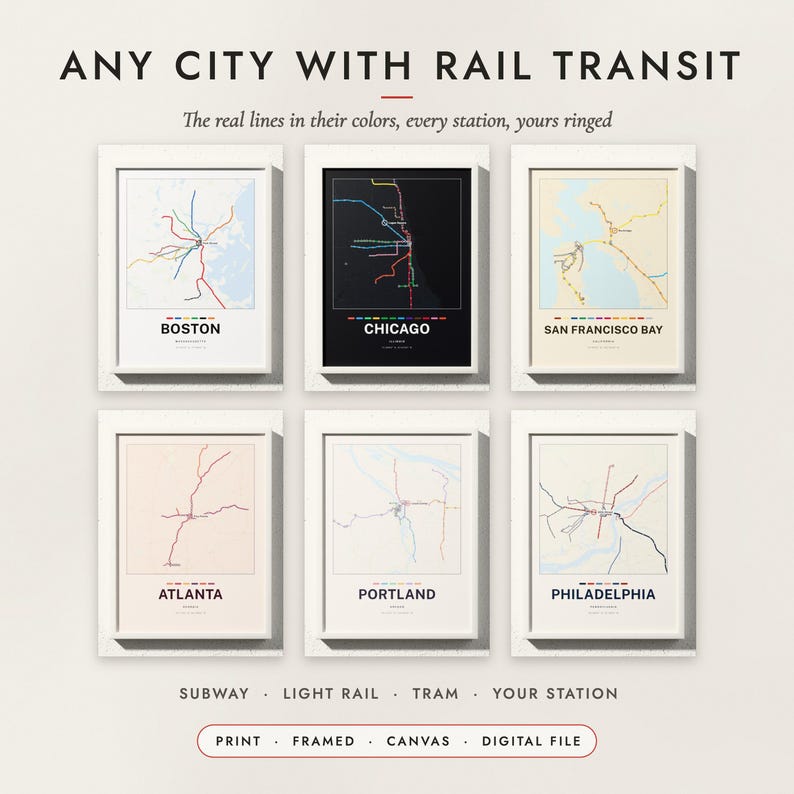 Metro Line Map examples for six cities