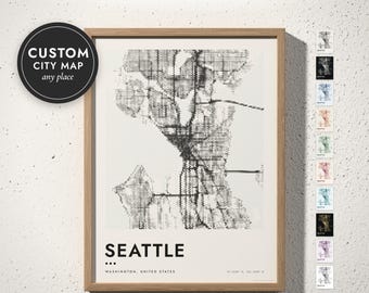 Custom City Map — Halftone Dots, Bold Lettering, 300 DPI, Framed, Canvas or Digital